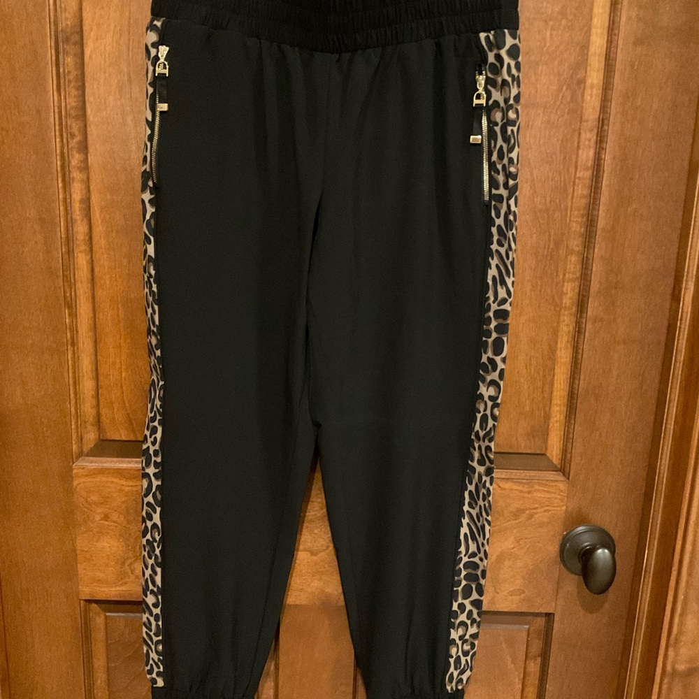 Chico’s leopard print joggers.